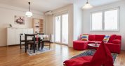 Urban Red Apartment – Living room, in room dining